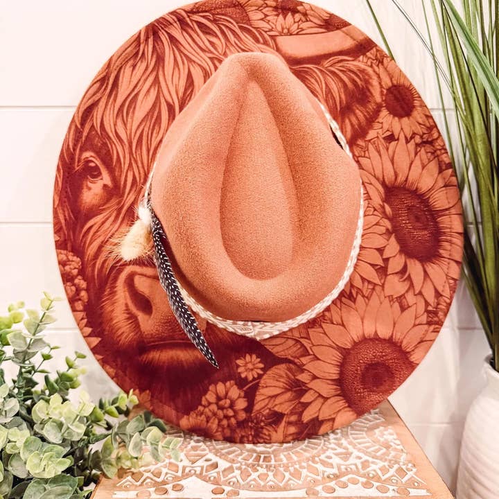 Engraved Highland Cow Hat and other Purchase Wholesale green cowboy hat. Free Returns & Net 60 Terms on Faire trending on Faire.