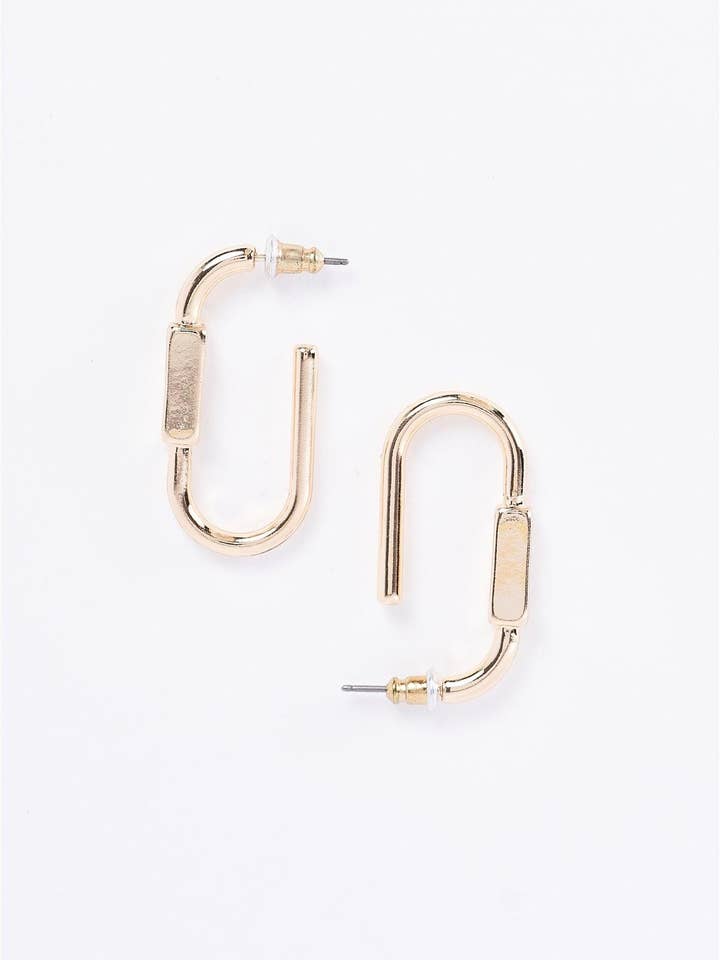 Gold Hooped Clip Dangle Earrings for wholesale by Tasha Apparel Wholesale
