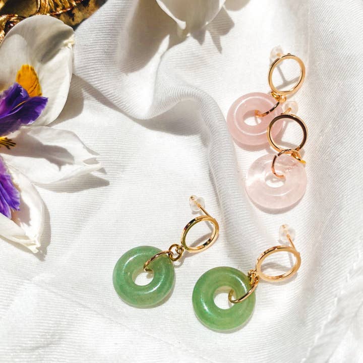 Lotus Haus Studio - Wholesale Dangle Earrings - Halo Jade-ish Earrings