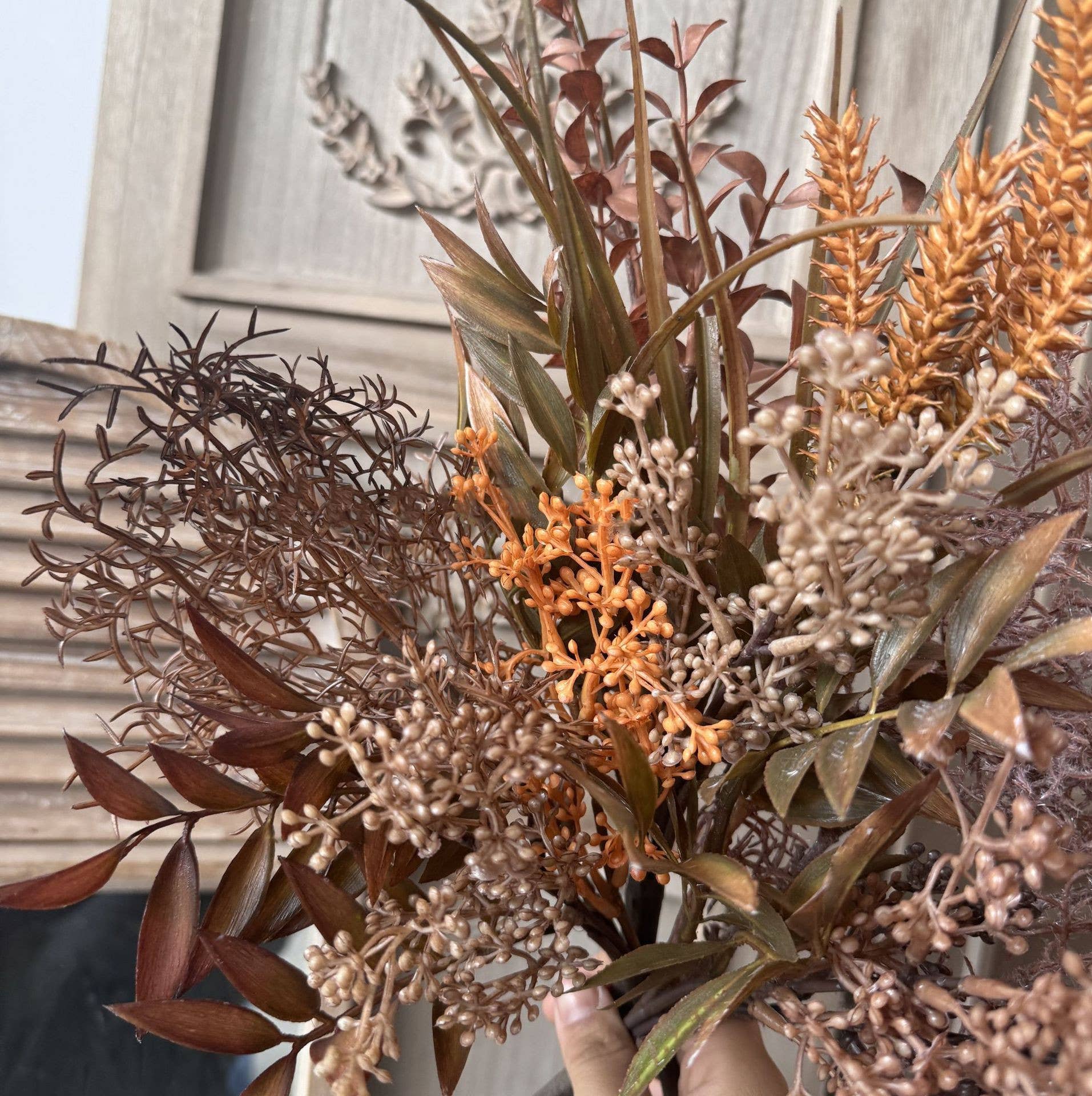 Sweet Home Deco - Wholesale Artificial flowers - Faux Seeded Eucalyptus Baby's Breath Wheat Grass, Fillers   4