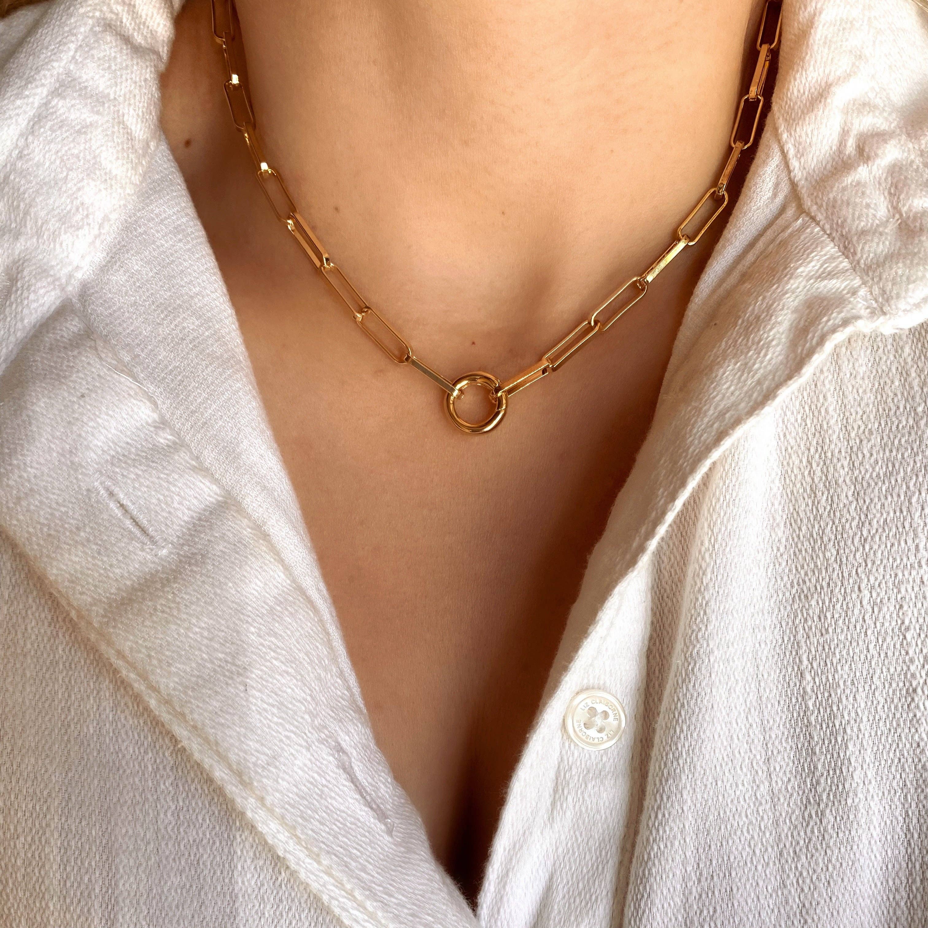 GoldFi - Vendita all'ingrosso Ciondolo/pendente - Moschettone con connettore in oro 18 carati per catene, ciondoli e ciondoli1