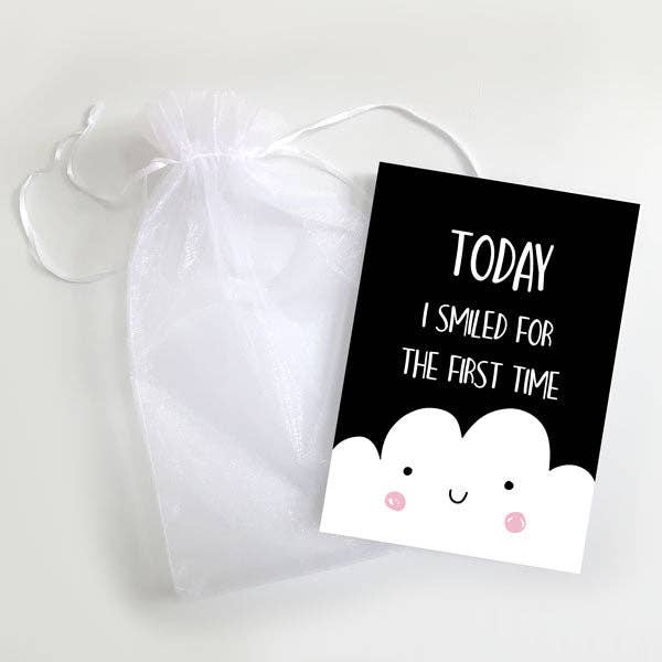 Dotty About Paper – wholesale Milestone art/keepsake – Child & baby – Baby Milestone Cards Phrases - Pack of 12 - Boys Monochrome4