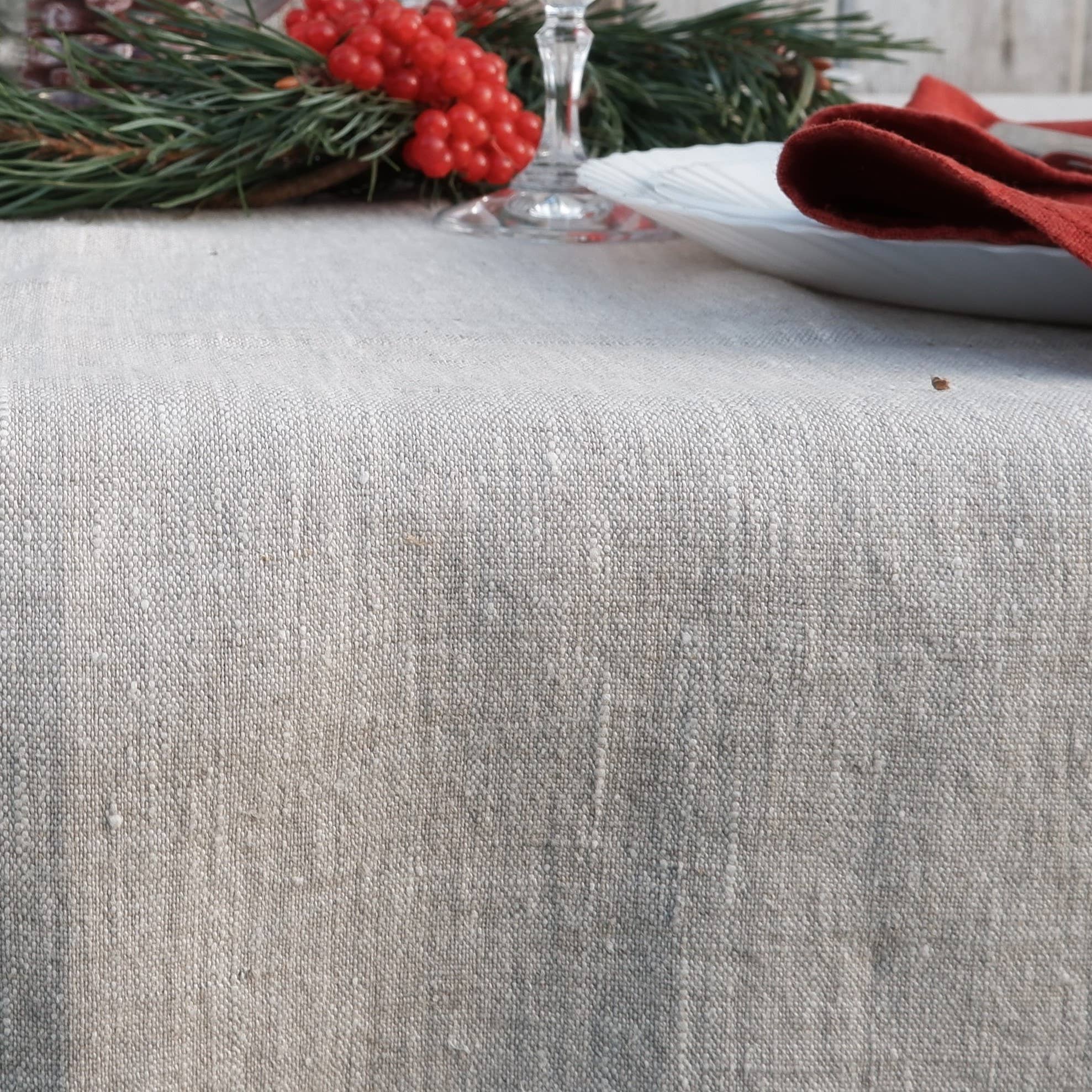 NorraVilla - Wholesale Tablecloth - Linen Tablecloth in heavy Oatmeal linen from NorraVilla1