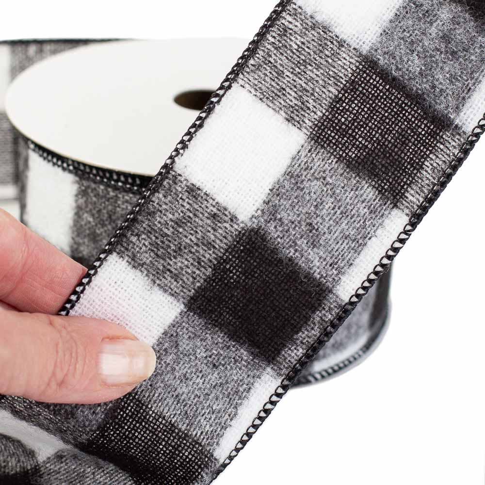 Factory Direct Craft - Wholesale Ribbon - Gift Wrapping - Checked Flannel Wire Ribbon Spool - Select Color 4
