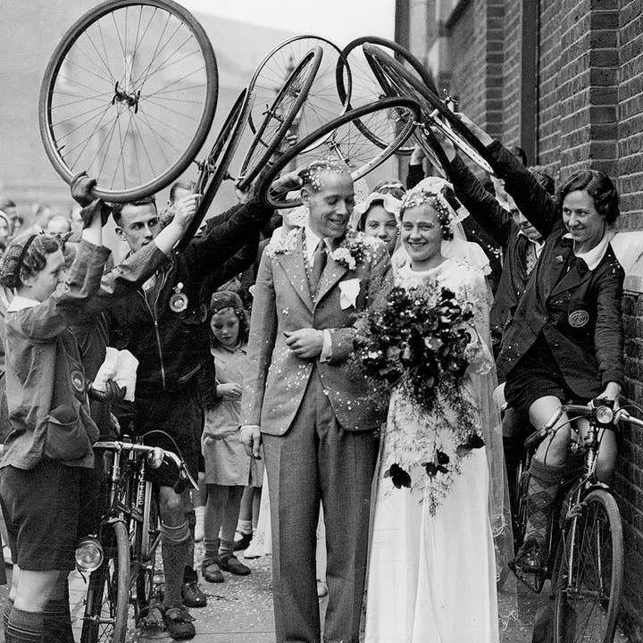 Cycle salute blank greetings card for wholesale by Inky Blue Ltd t/a Holy Mackerel