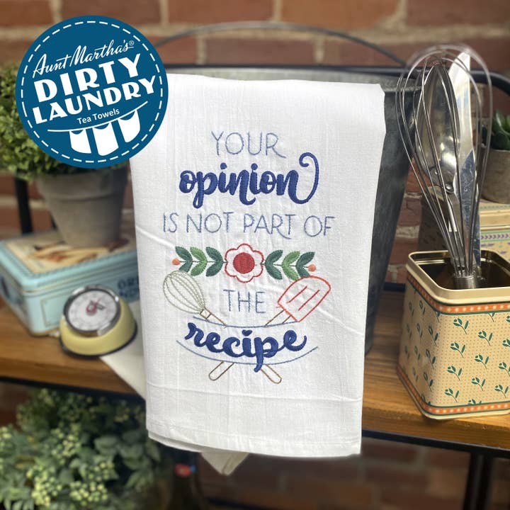 Colonial Patterns, Inc. - Wholesale Tea Towel - Aunt Martha's® Dirty Laundry Tea Towel - Your Opinion1
