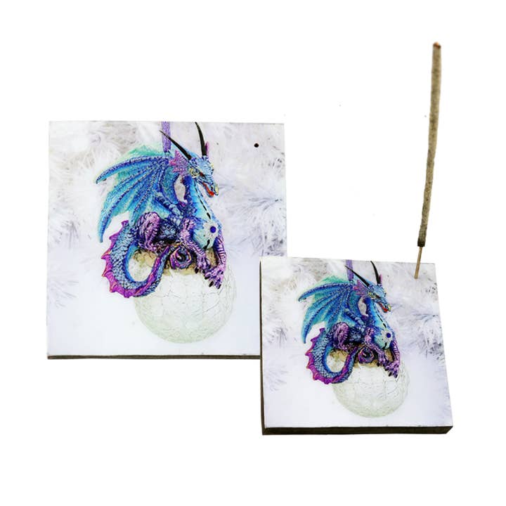 Wooden Incense Burner Plate (4 in.) - Magic Dragon for wholesale by Designs by Deekay Inc.