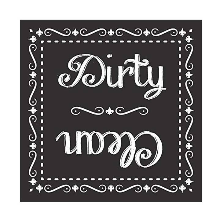 Imán para lavavajillas «Clean Dirty Chalkboard», 2,5 x 2,5 pulgadas para venta al por mayor de Flexible Magnets