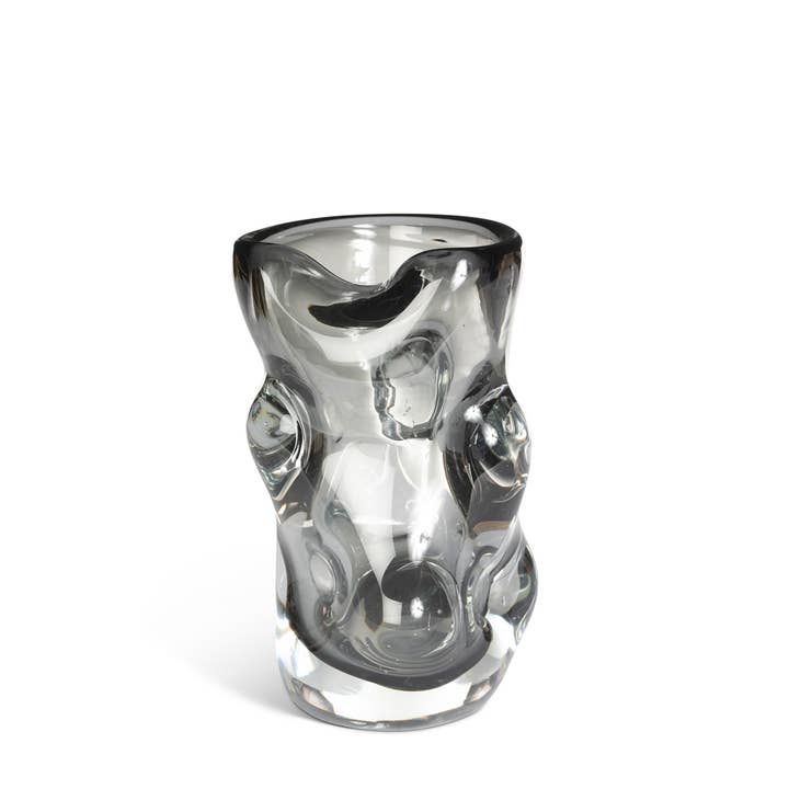 Serenity Glass Vase, Smoke, Small for wholesale by Park Hill Collection