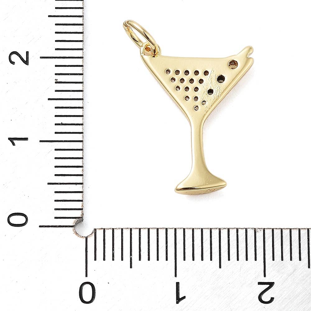 Love, Paige Designs - Wholesale Individual Charm/Pendant - 18k Gold Plated Brass Martini Charm2