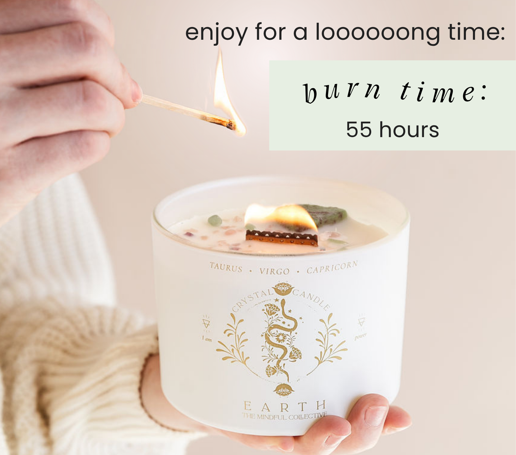 THE MINDFUL COLLECTIVE - Wholesale Jar/Filled Candle - Earth Element Crystal Candle – Taurus, Virgo & Capricorn4
