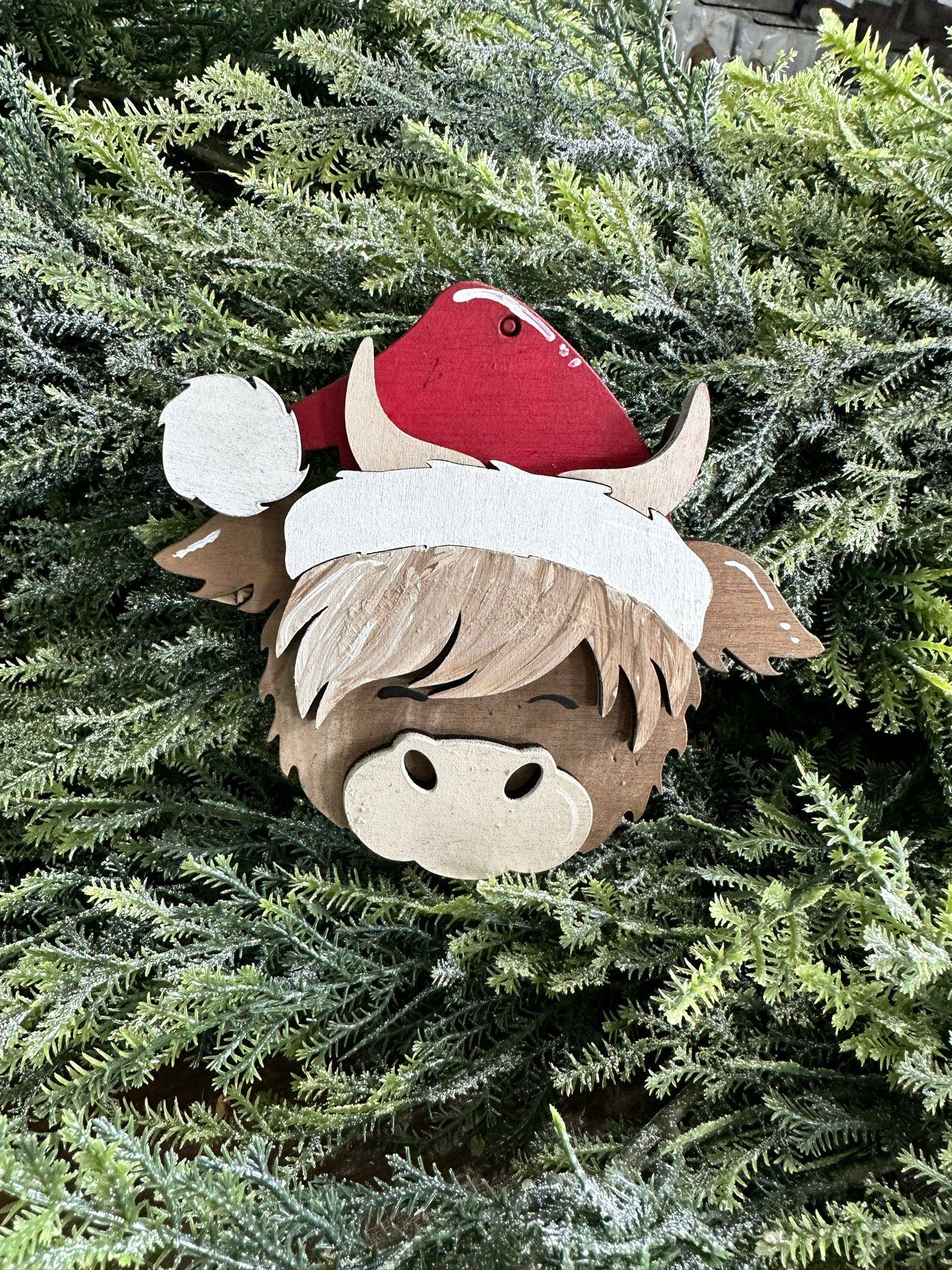 Paisley Grace Makery - Wholesale Ornament - Highland Cow Ornament P13570