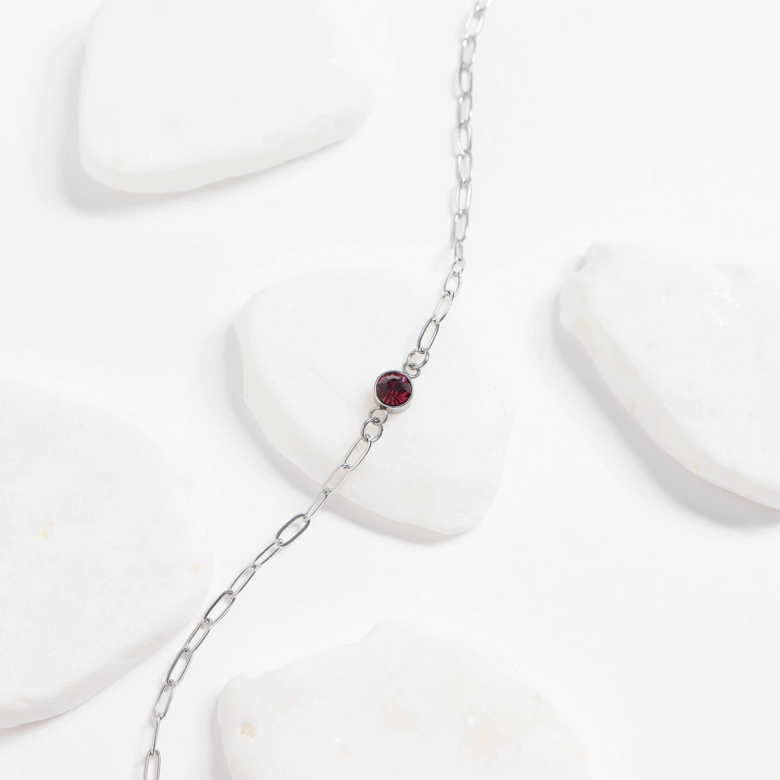 WJW - Wholesale Individual Charm/Pendant - Stainless Steel Cubic Zirconia Birthstone Connector Charms8