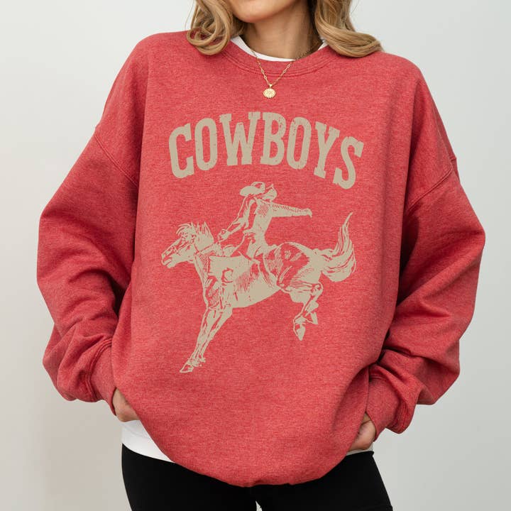 Refinery Number One LLC - Wholesale Graphic Sweatshirt - Women's - Cowboys, Bronco Rider, Cowboy, Western, Horse, Sweatshirt3