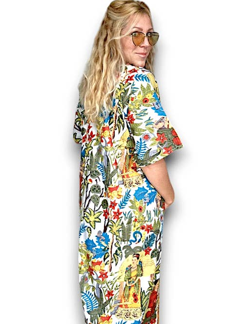 IDA IVY Resorttøj-Kaftan-Frida/Hvid for engroshandel hos Helga May