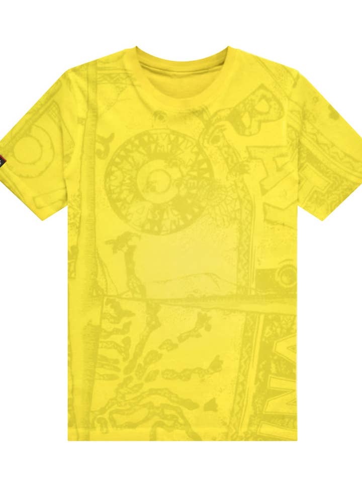 Criança | T-Shirt Doubleface "Quarter Logo" Cor Verde Ácido por atacado de Scorpion Bay