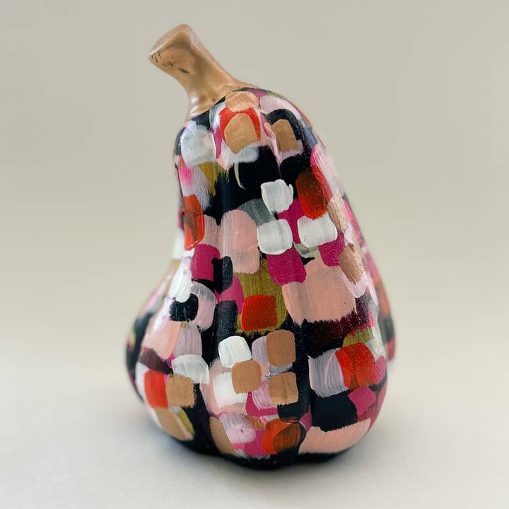 Black and Pink Abstract Gourd|Jessica Reynolds Art for wholesale by Jessica Reynolds Art