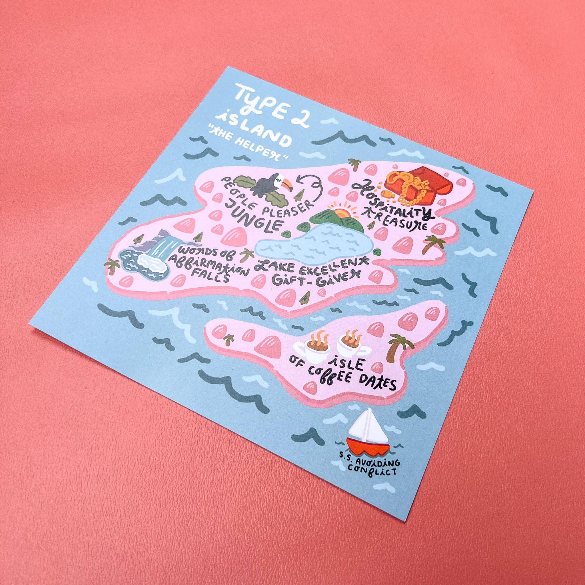 Paris Woodhull Illustrations – Großhandel Kunstdruck – Enneagramm Typ 2 - Druck - 8x8"1