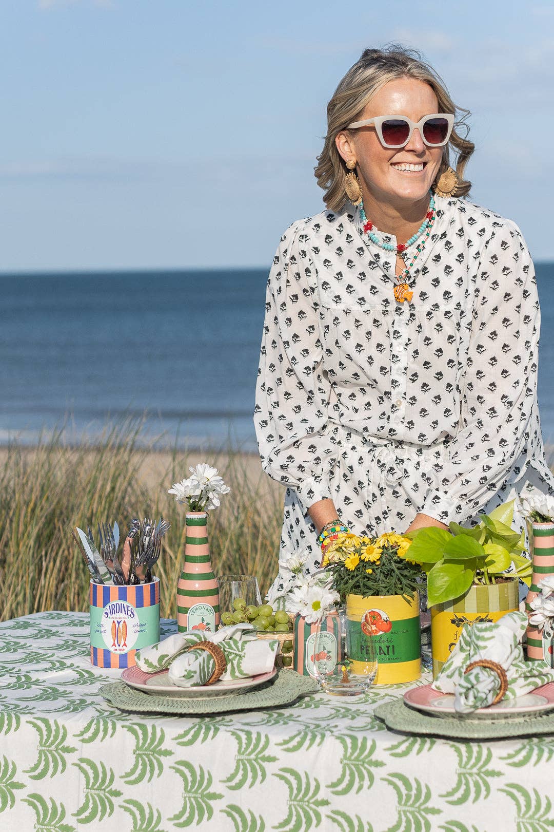 LNH EDIT - Vente Nappes - Nappe rectangle moderne motif palmier vert4