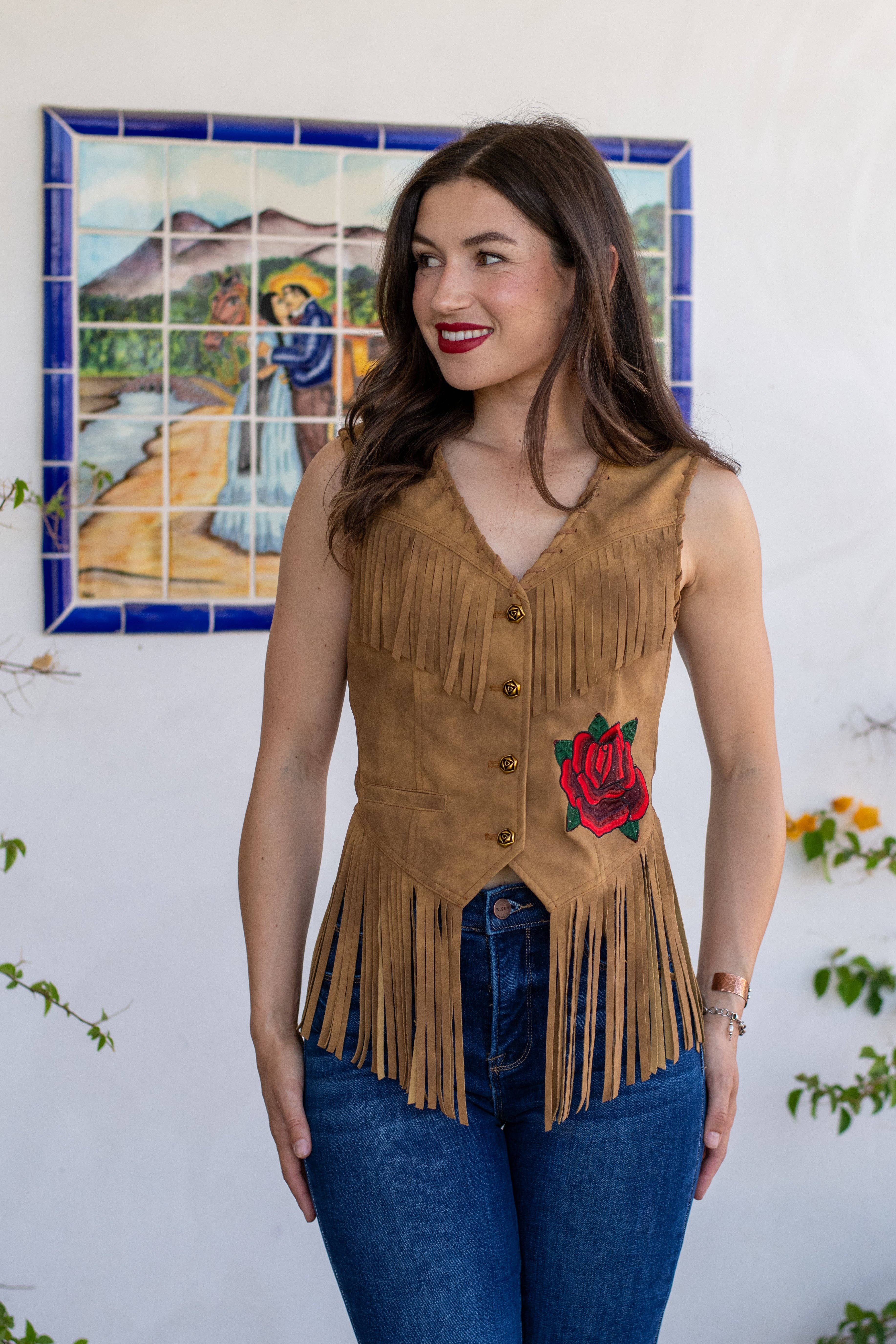 Rodeo Quincy - Wholesale Outerwear Vest - Women's - Wild Rose Fringe Vest9