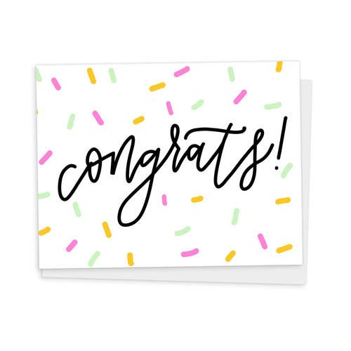 Happy Tines Design Co. - Wholesale Congratulations Card - Greeting Card: Congrats Confetti, Graduation, Wedding1