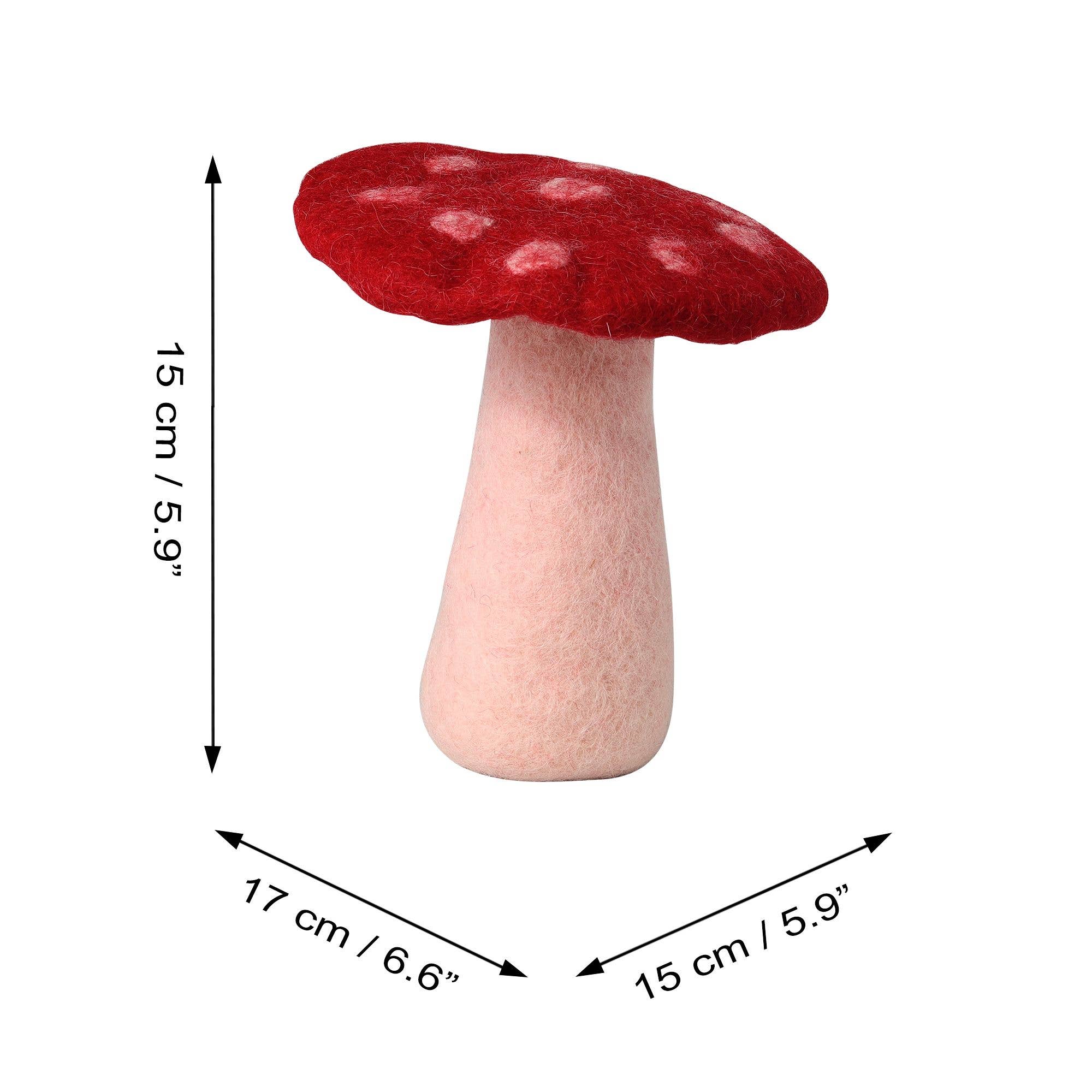 Tribal Trade GmbH - Vendita all'ingrosso Statuette decorative - Fungo amanita muscaria in feltro rosso, disponibile in 3 dimensioni14