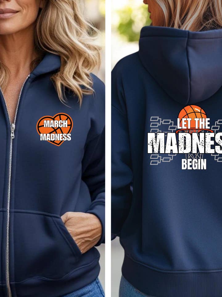 March Madness NCAA Basketball Unisex Zip Hoodie for wholesale by 240 Spirit Press