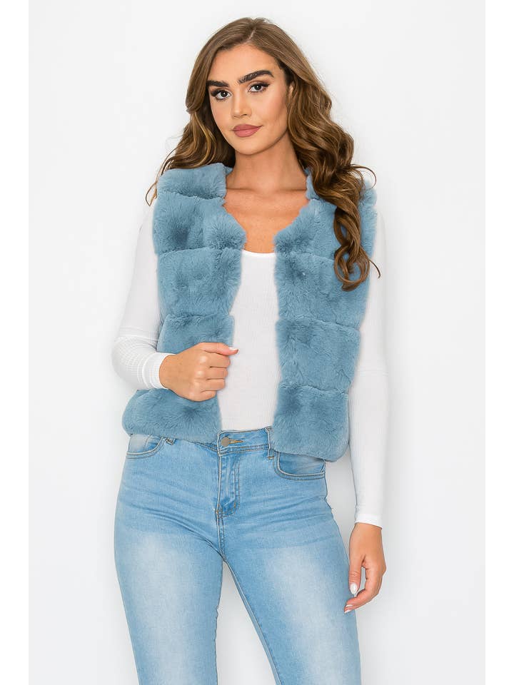 French Kiss - Wholesale Outerwear Vest - Women's - #J1317 Faux Fur Vest9