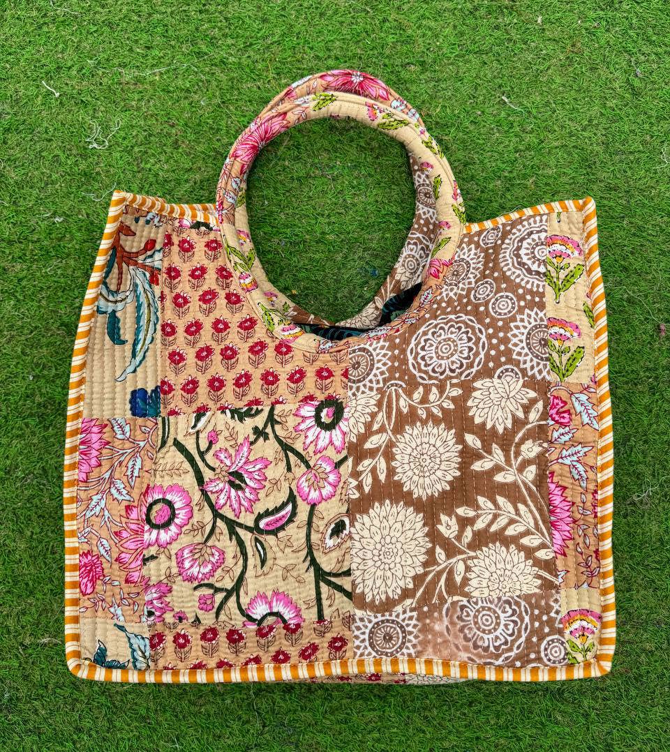 bhavnas boutique - Wholesale Tote Bag - Women's - Cotton Bag Quilted Bag Block Printed Indian Bag Stylish Bags4