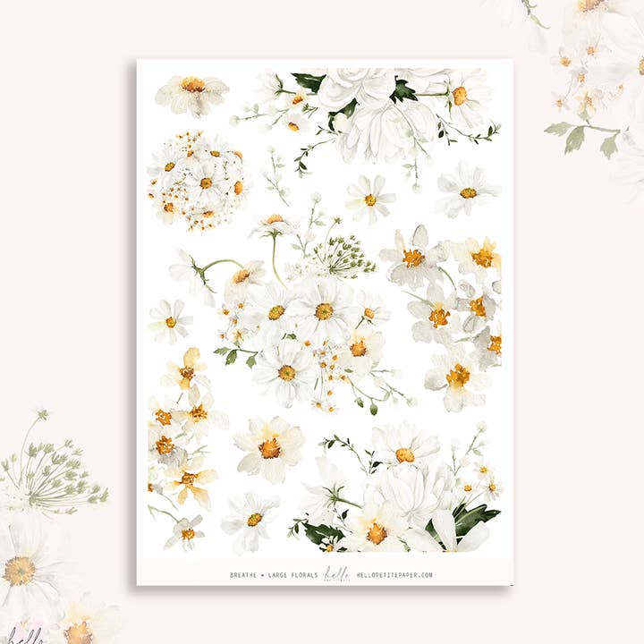 Ånde - Store Blomsterdekorationsklistermærker for engroshandel hos Hello Petite Paper