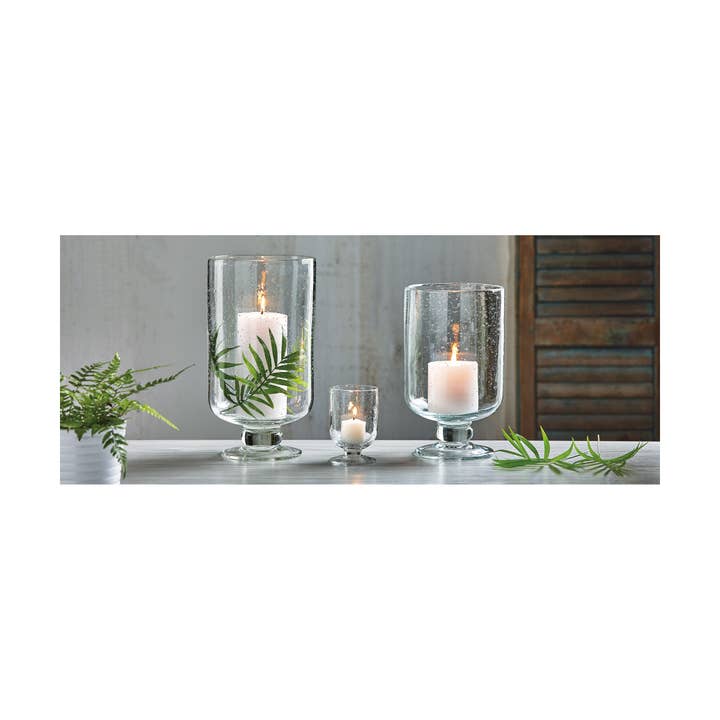 tag - Wholesale Candle Holder - Large Bubble Glass Hurricane - Clear