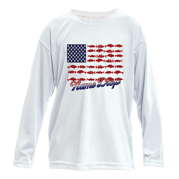 White Fish Flag Youth Boy's Shirt for wholesale on Faire0