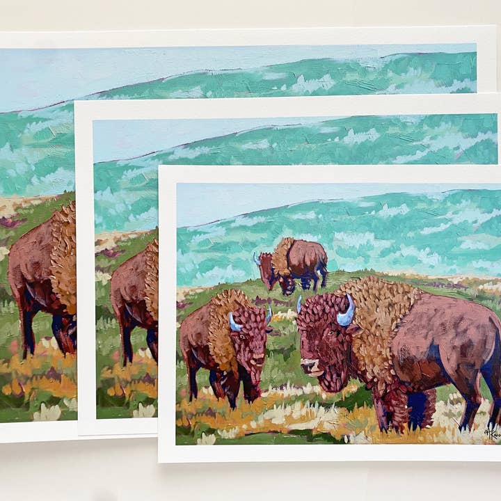 Mckenzie Kvalsten - Wholesale Art Print - Fine Art Print Bison Pack of Three Sizes1