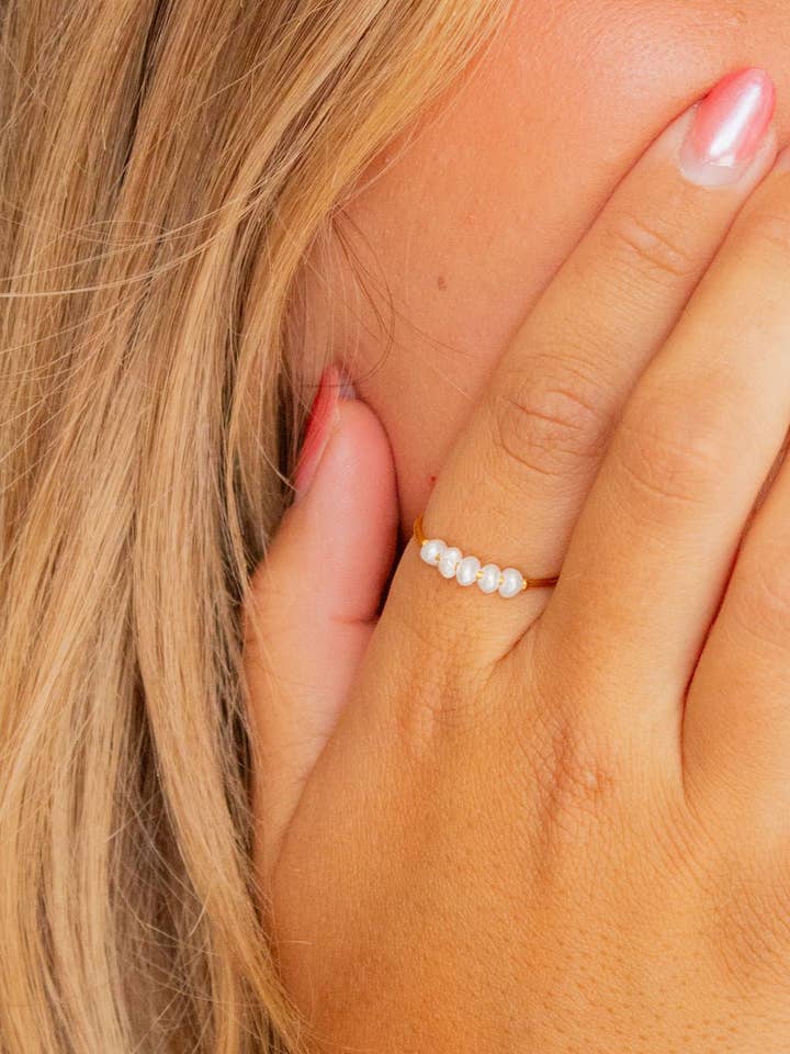 Sierlijke ring met zoetwaterparels voor wholesale door Shop Andi