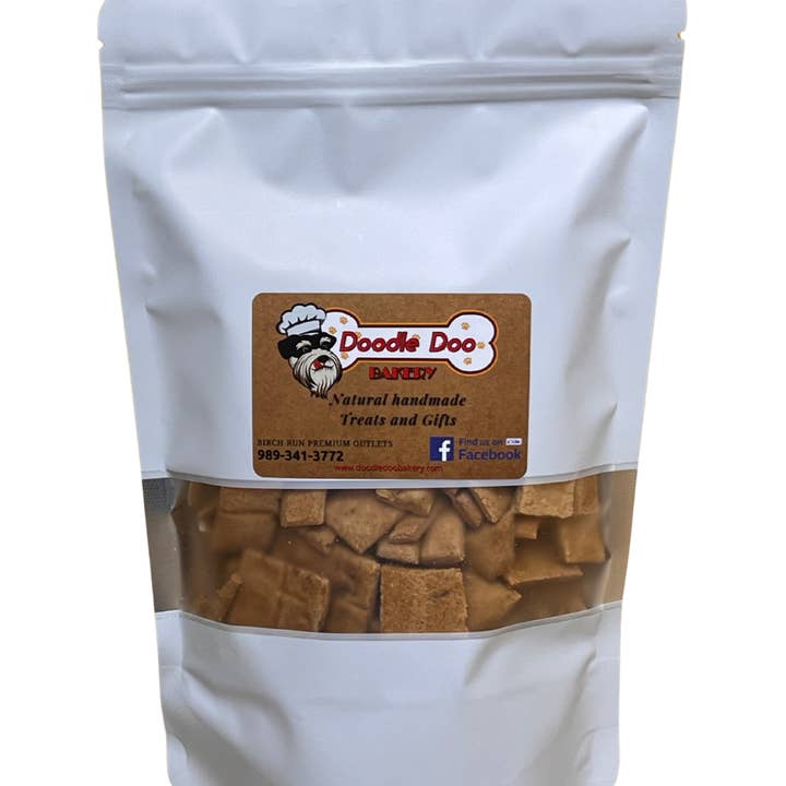 Homemade Dog Treats - Bacon Cheddar Bits 1/2 lb for wholesale by Doodle Doo Bakery