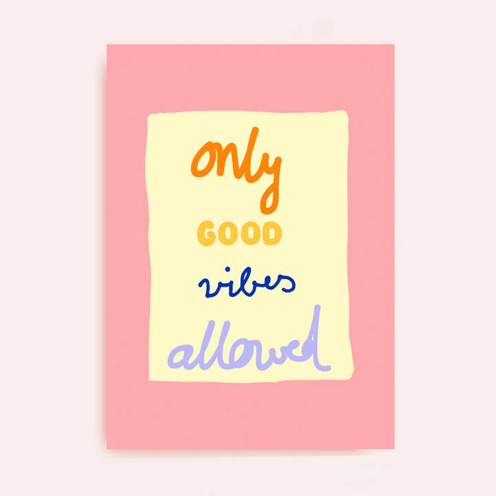 Ansichtkaart Alleen goede vibes toegestaan voor wholesale door Ines Keck | Studio Keck