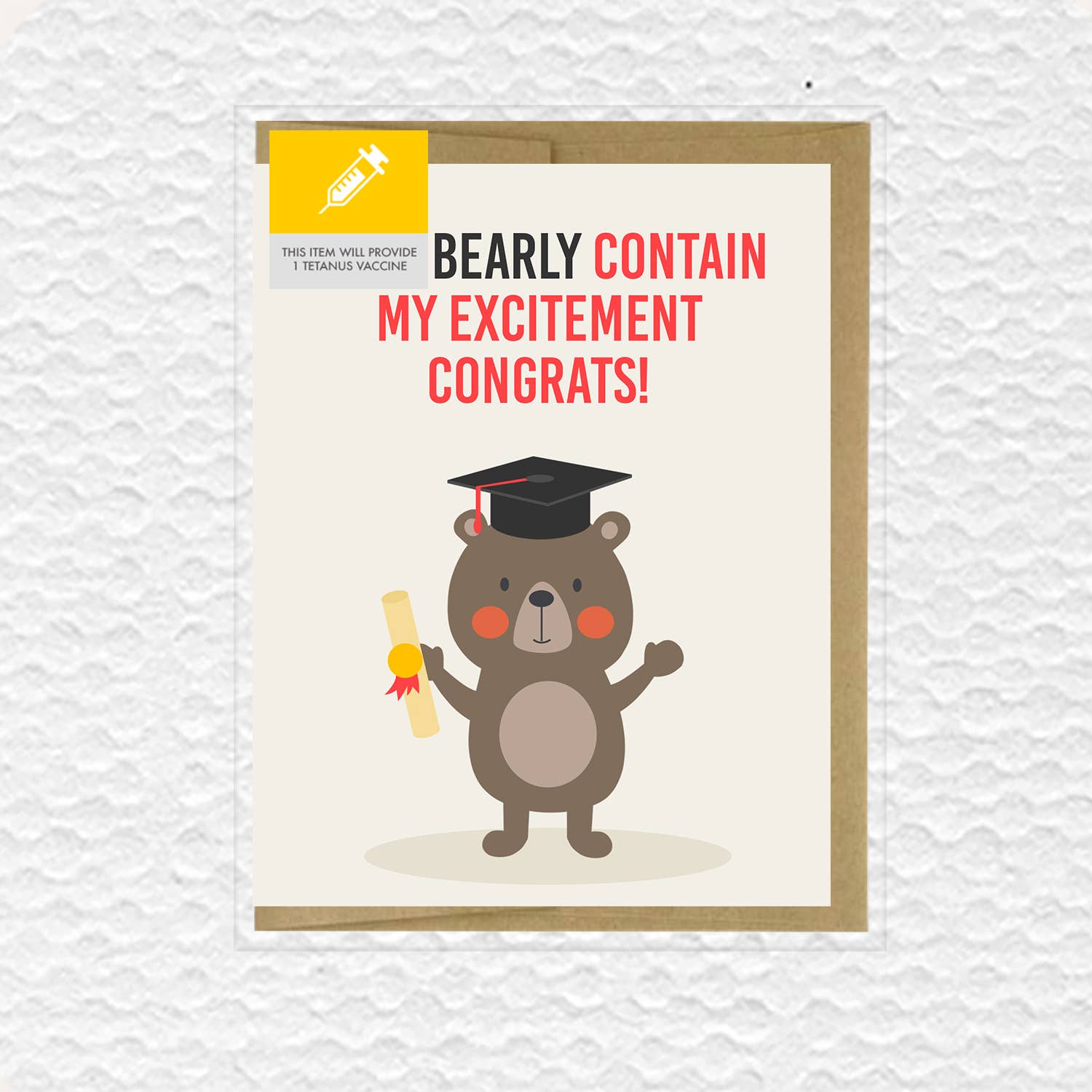 IMPAPER - Wholesale Graduation Card - I Can Bearly Contain My Excitement, Congrats Graduation Card1