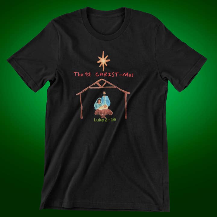 1st Christmas Black Shirt for wholesale by God Is Love Apparel