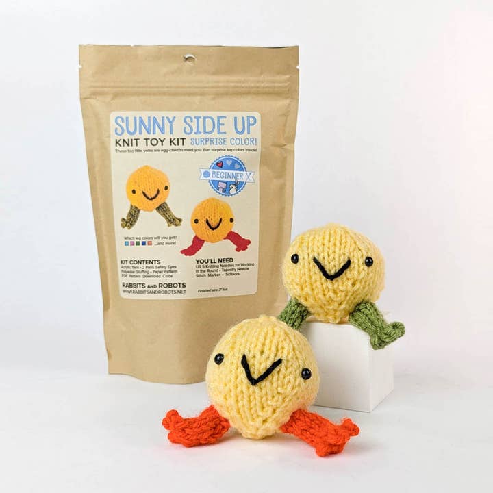 Sunny Side Up Surprise Knitting Kit for wholesale by Rabbits and Robots