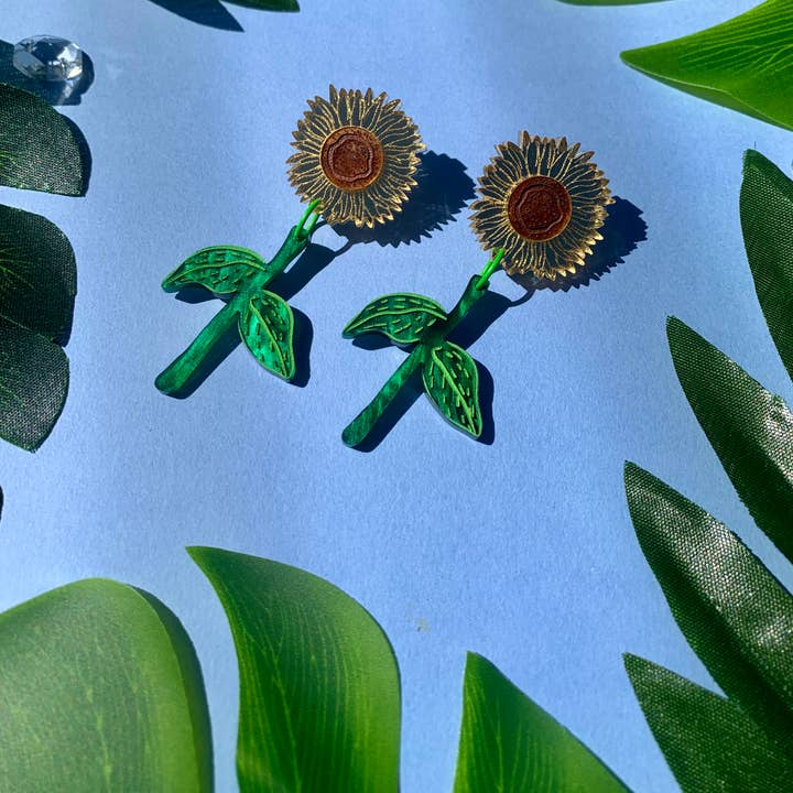 Not Picasso – wholesale Stud/post earrings – Sunflowers2