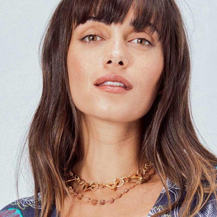 Triangle Textured Gold Chain for wholesale by Cielo Moon x Devon Leigh