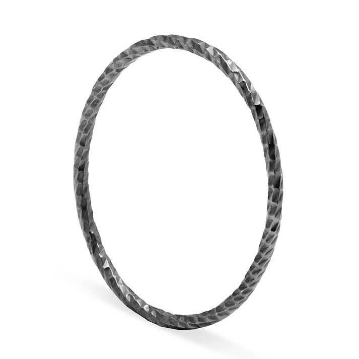 Skinny Faceted Stacking Ring - Oxidised Silver for wholesale by Myia Bonner