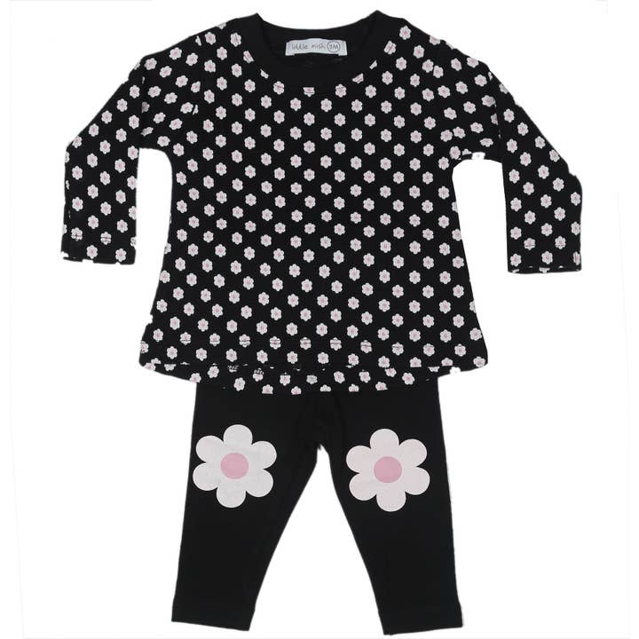 TL4765 Flowers Thermal A-line Top and Legging Set for wholesale by 🤍Baby Steps and Mish Kids
