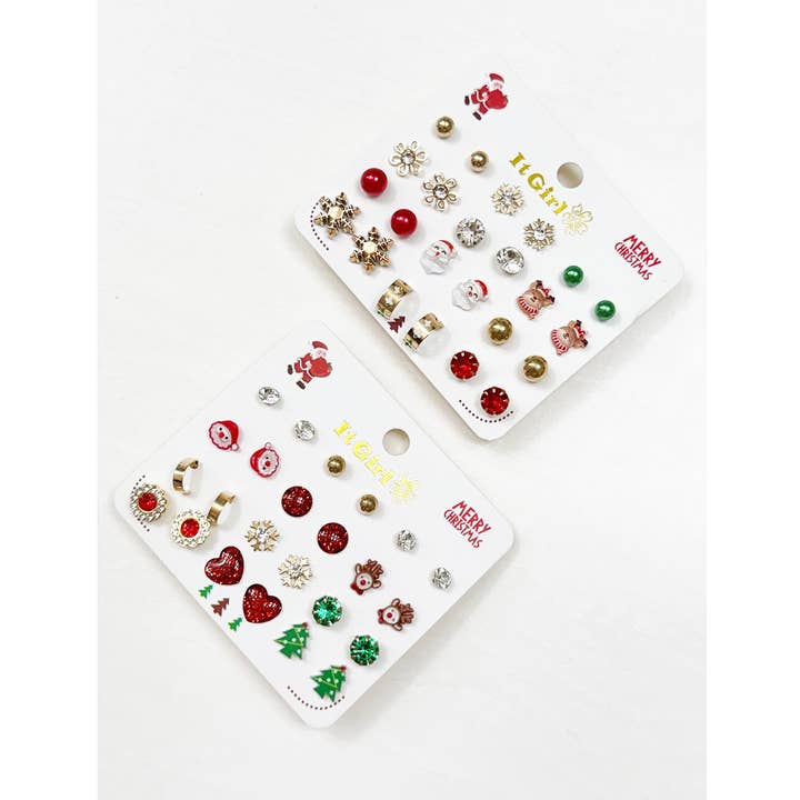 Boucles d'oreilles assorties à motif de Noël pour la vente par Love and Repeat