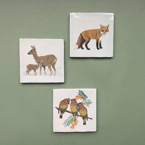 MYRTE - Vendita all'ingrosso Mattonelle - Piastrella in stile vintage con il cervo capriolo e il suo cucciolo1