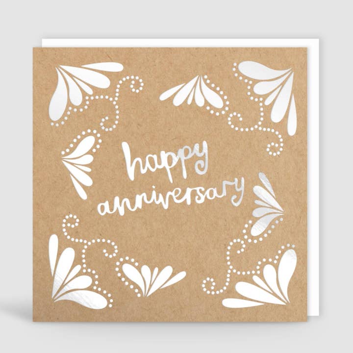 Happy Anniversary Silberfolie für den Großhandel von Jane Katherine Houghton Designs
