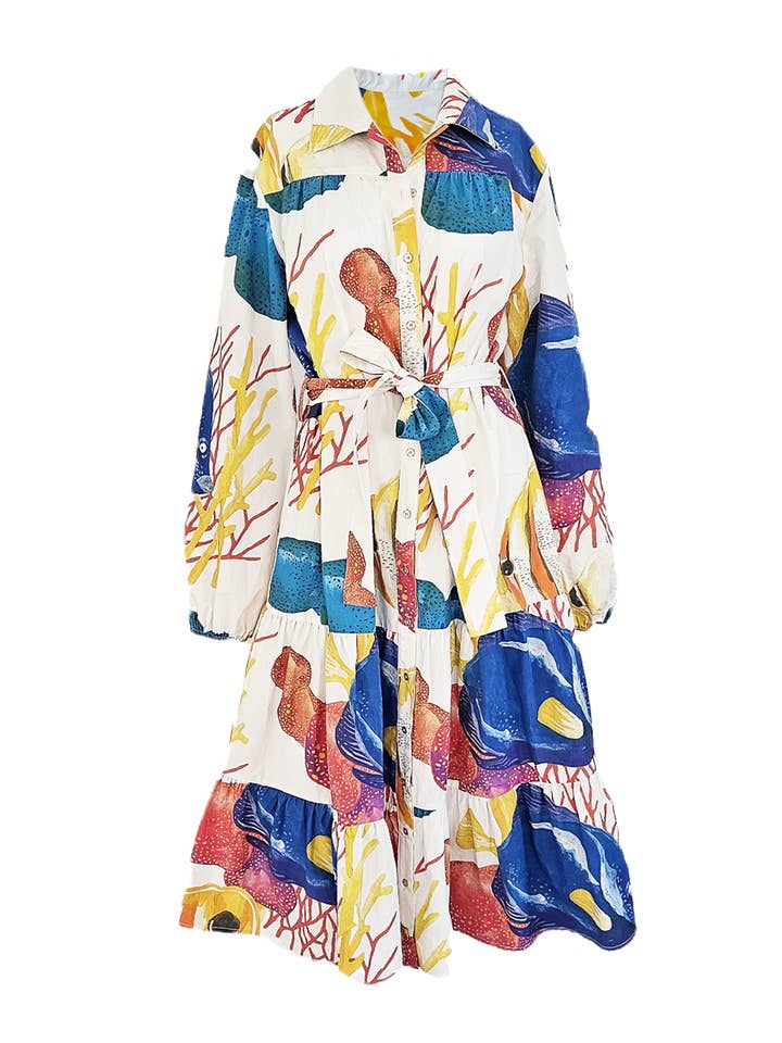 Ostara Collection - Wholesale Dress – Women's - Reef Romance 100% COTTON MIDI1