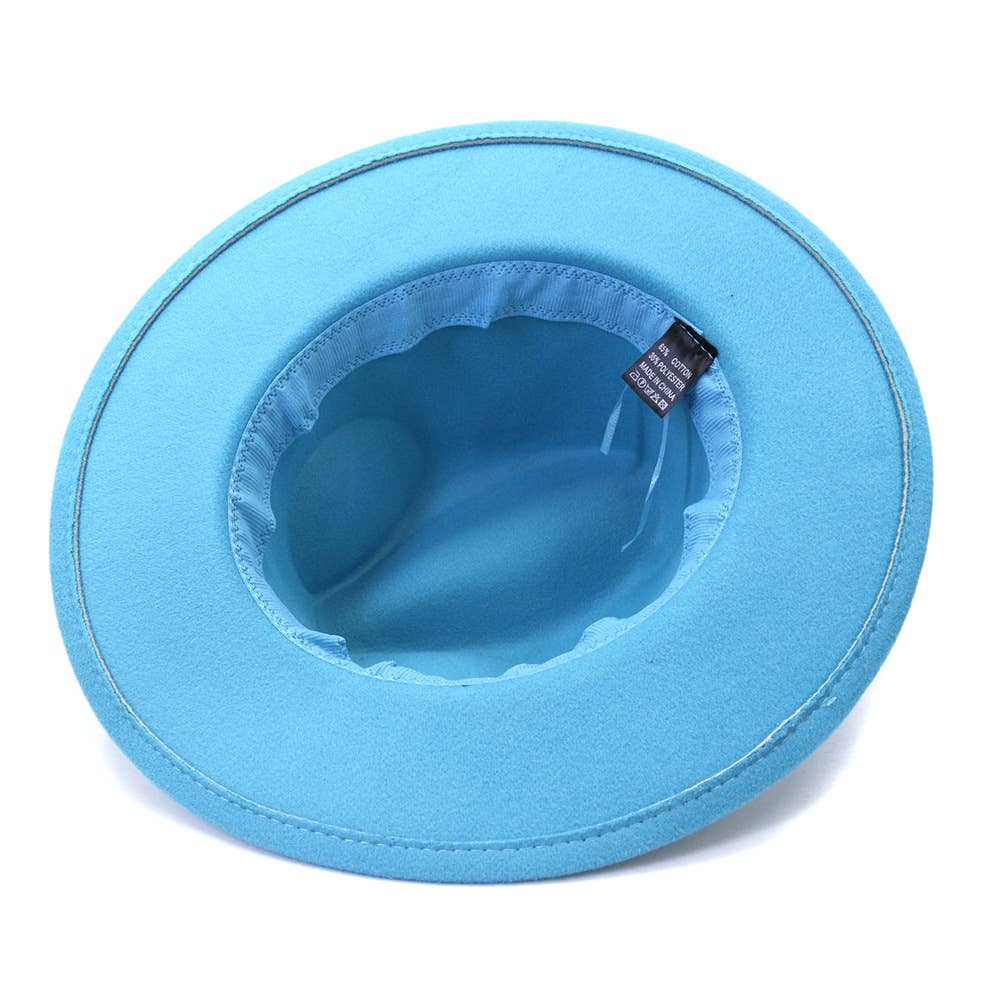 Suzie Q USA - Wholesale Fedora - Women's - Aztec Belt Retro Flat Fedora Hat29