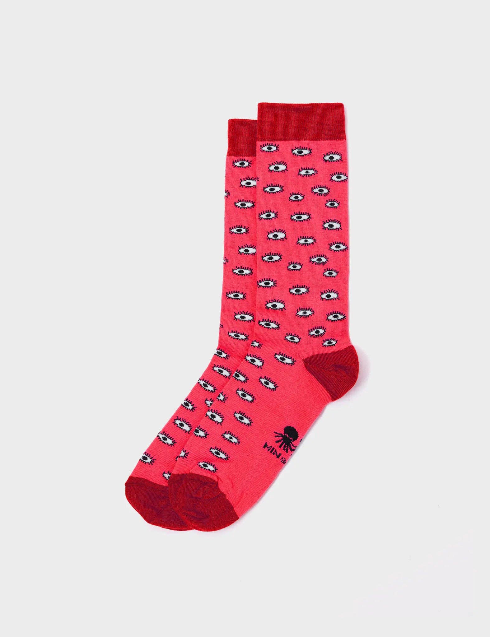 Min & Mon - Wholesale Socks - Women's - Red Socks - All Over Eyes0