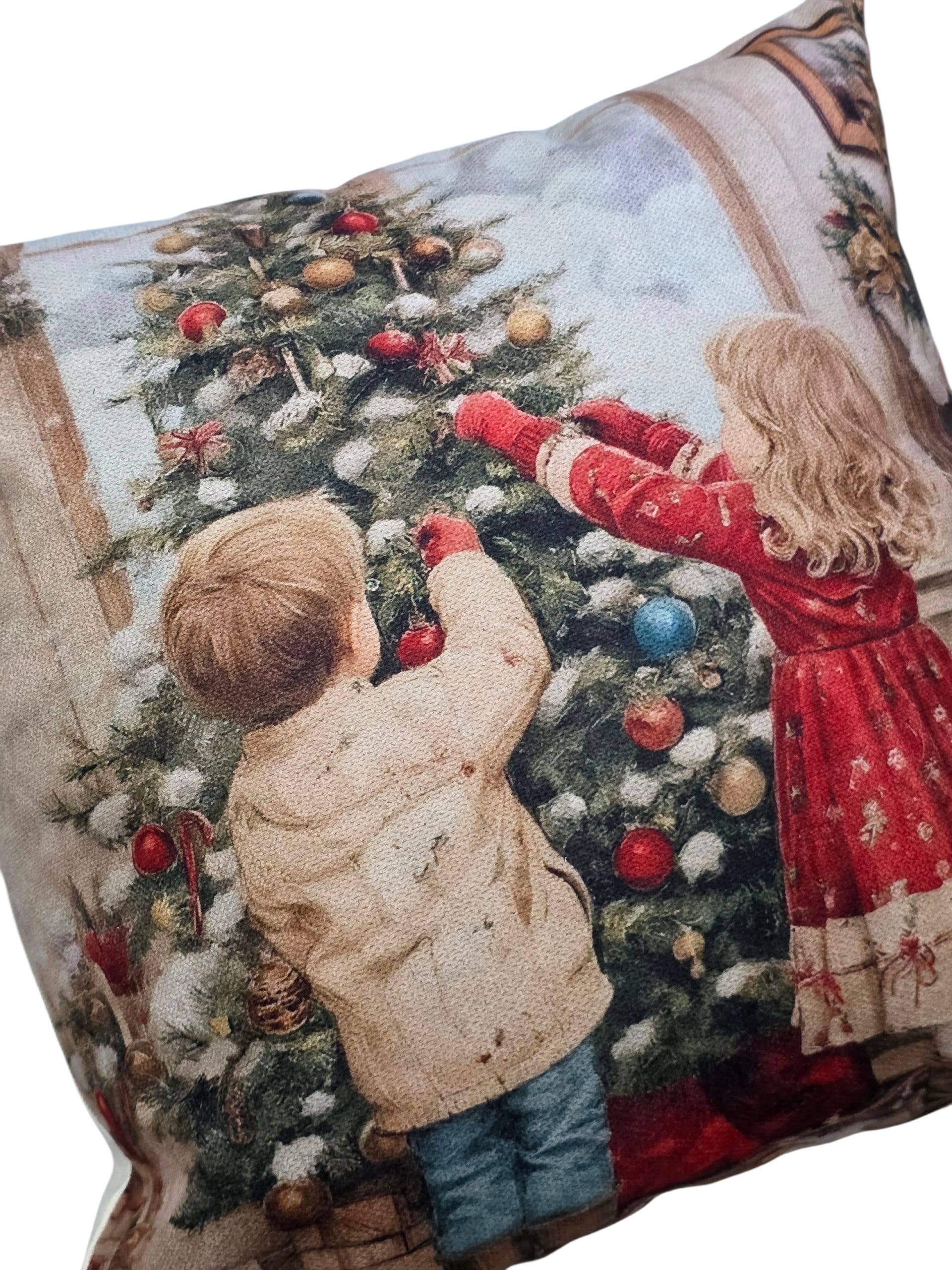 Lunaria Lab – wholesale Dekorativ kudde – Vintage Christmas Family kuddfodral22